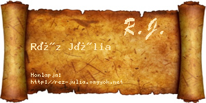 Réz Júlia névjegykártya